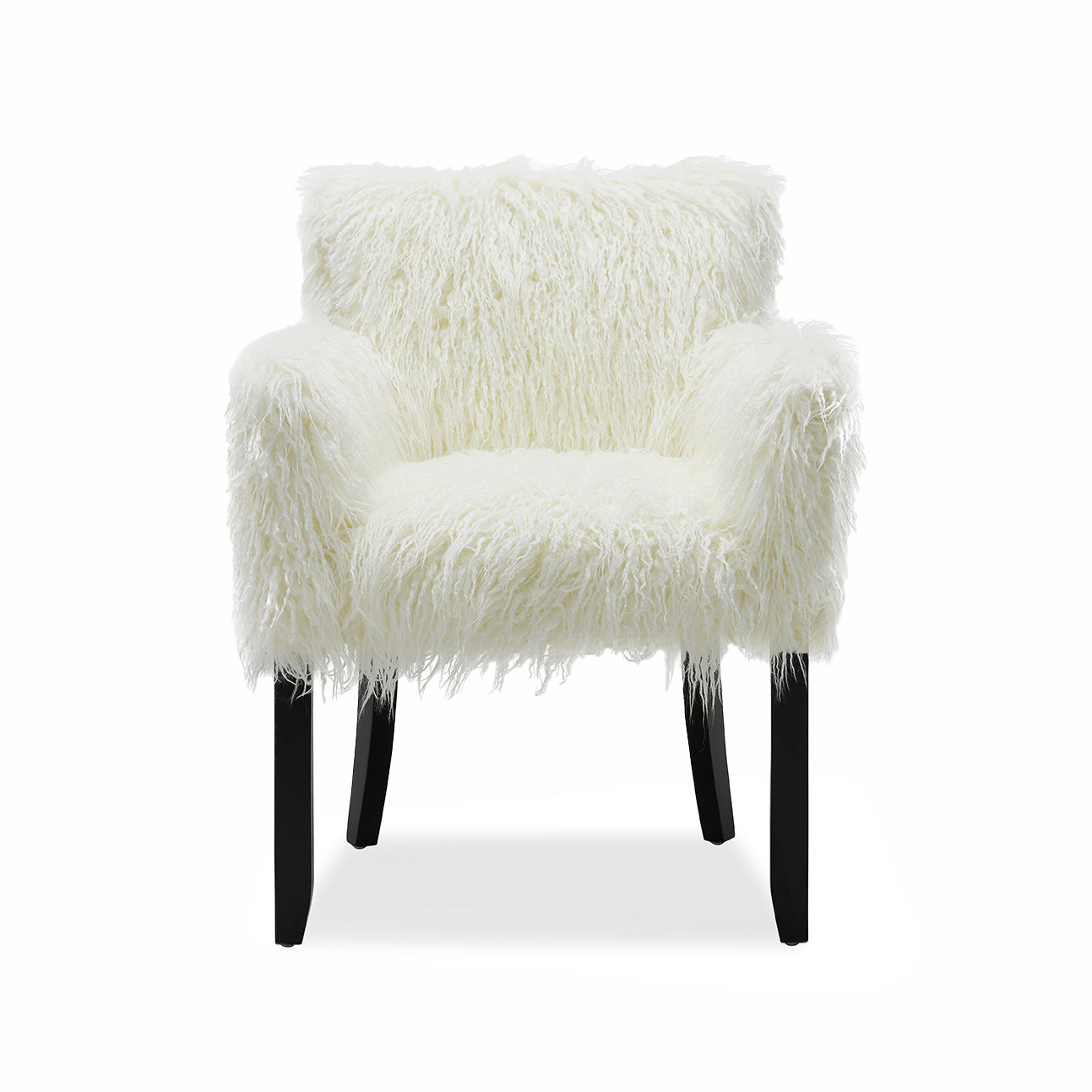 Faux Sheepskin White Tub Chair