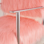 Faux Sheepskin Pink Directors Chair