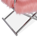 Faux Sheepskin Pink Directors Chair