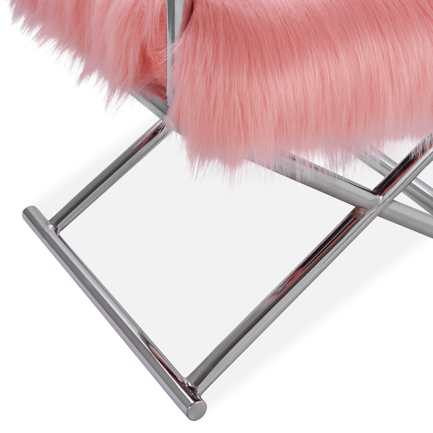 Faux Sheepskin Pink Directors Chair