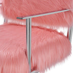 Faux Sheepskin Pink Directors Chair