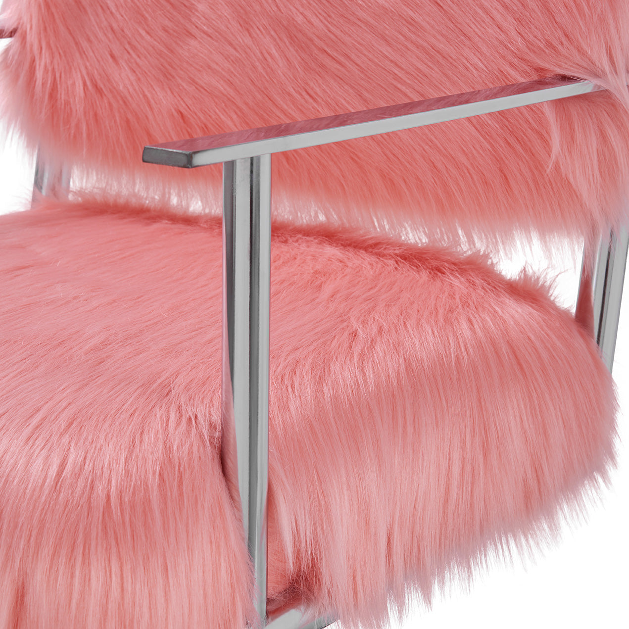 Faux Sheepskin Pink Directors Chair