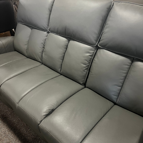 Bergamo Leather 3 Seater Dark Grey Recliner Sofa