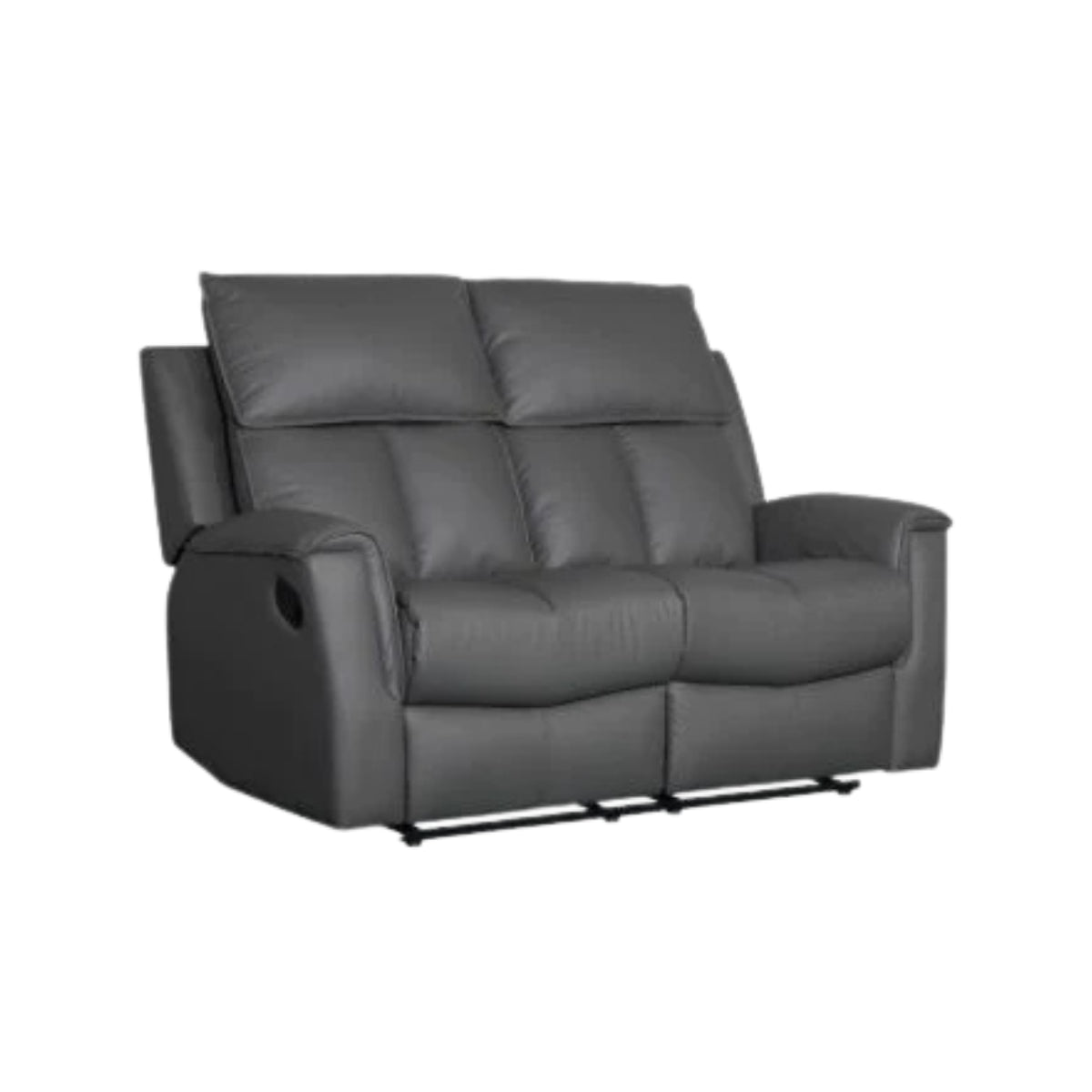 Bergamo Leather 3+2 Seater Dark Grey Recliner Sofa Set