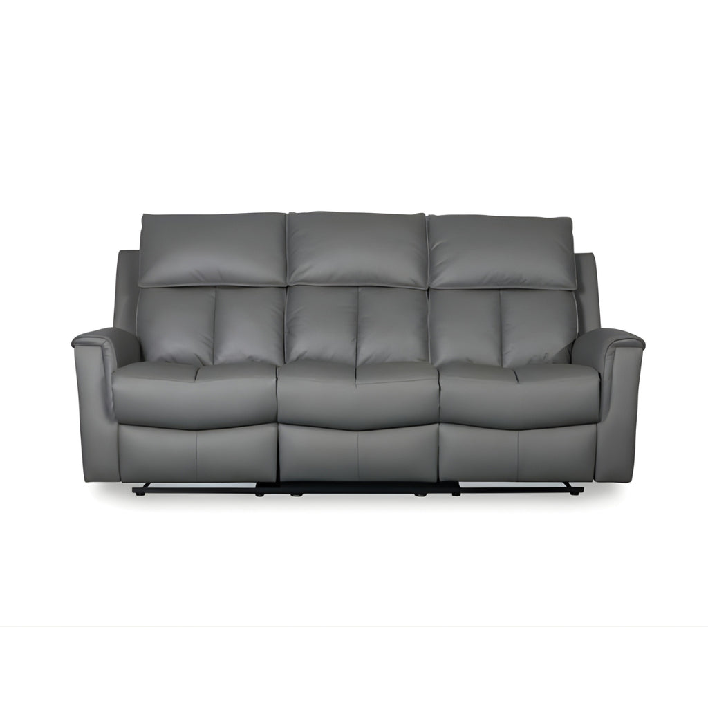 Bergamo Leather 3+2 Seater Dark Grey Recliner Sofa Set