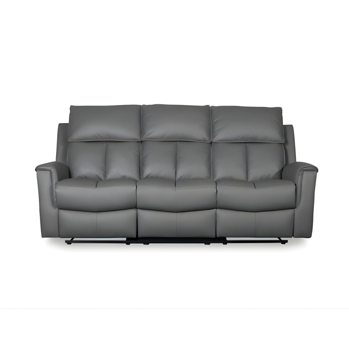 Bergamo Leather 3+2 Seater Dark Grey Recliner Sofa Set