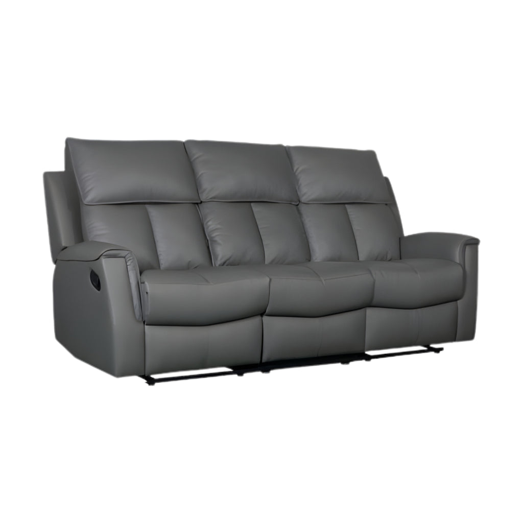 Bergamo Leather 3+2 Seater Dark Grey Recliner Sofa Set