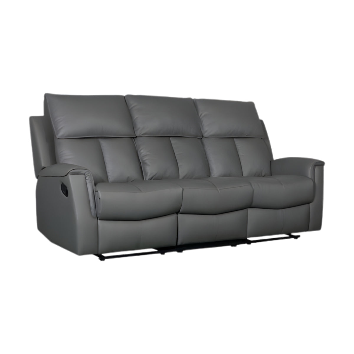 Bergamo Leather 3+2 Seater Dark Grey Recliner Sofa Set