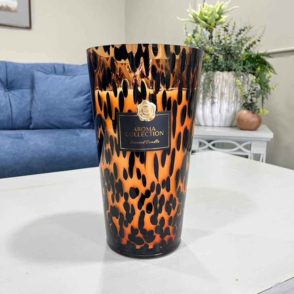 Large Tortoise Shell Confetti Candle