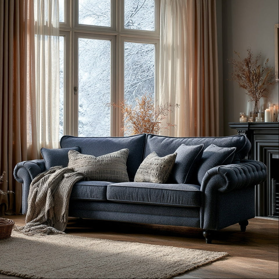 Chelsea 4 Seater Blue Sofa
