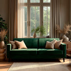 Cara 3 Seater Forest Green Velvet Sofa