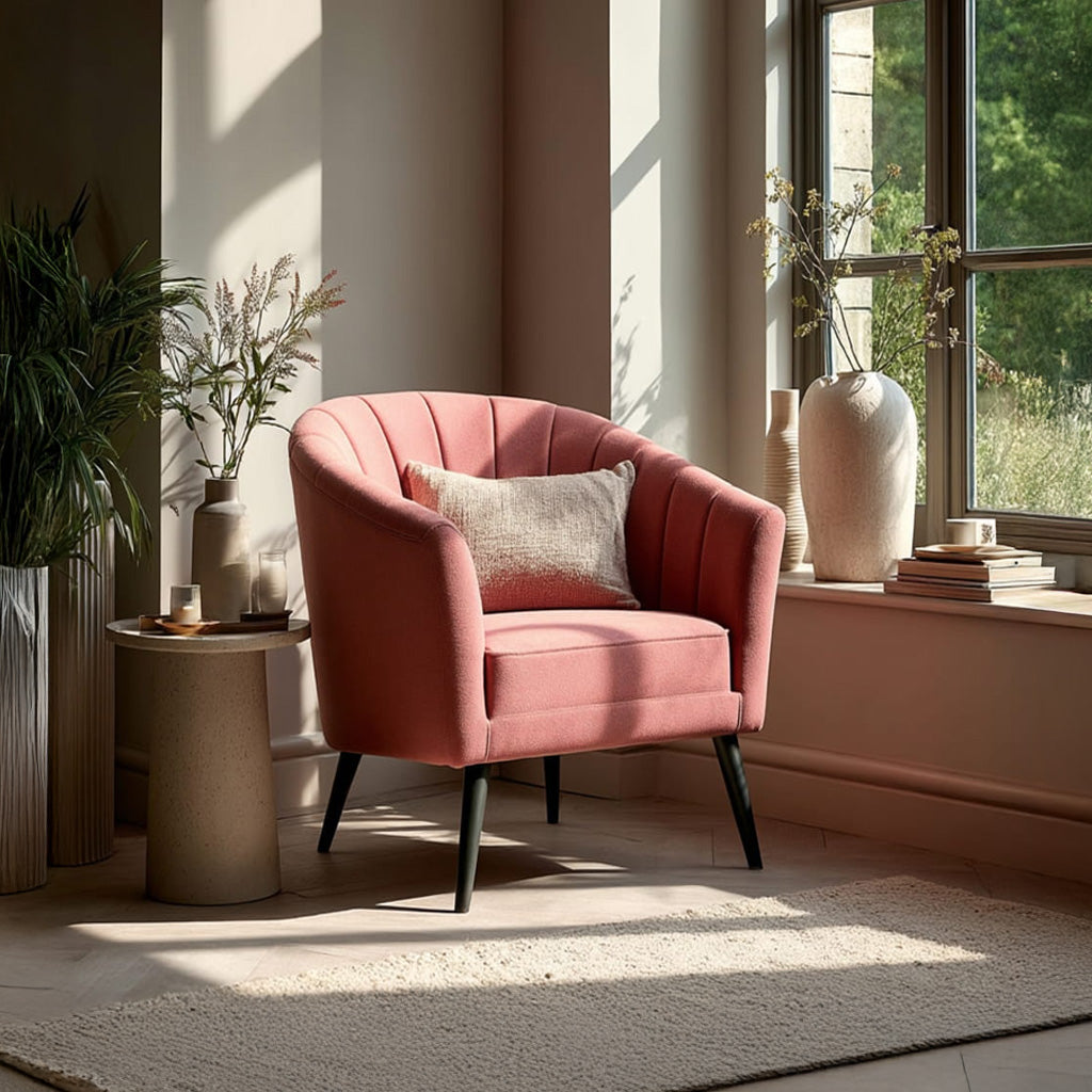 Arlo Pink Velvet Tub Chair