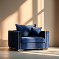 Moscow Blue Velvet Snuggle Chair