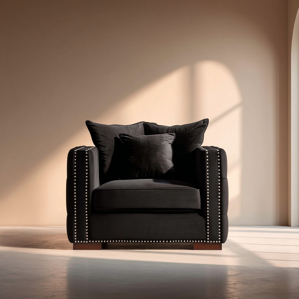 Moscow Black Velvet Chair