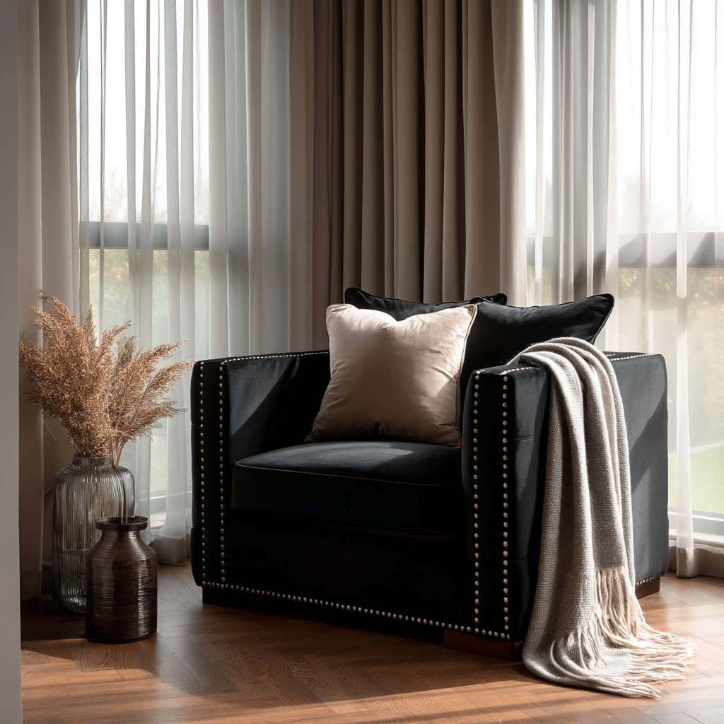 Moscow Black Velvet Chair