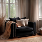 Moscow Black Velvet Snuggle Chair