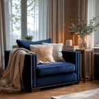Moscow Blue Velvet Snuggle Chair