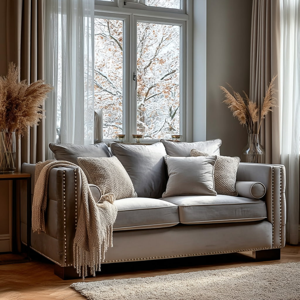 Moscow 2 Seater Grey Velvet Sofa