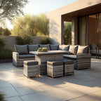 Henley 5pcs Corner Outdoor Dining Set-Grey