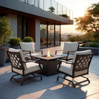 Stamford Outdoor Fire Pit & 4 Chairs Set