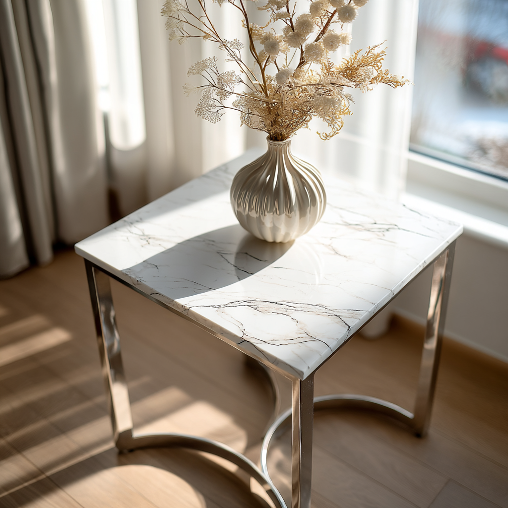 Ritz Faux Marble Side Table