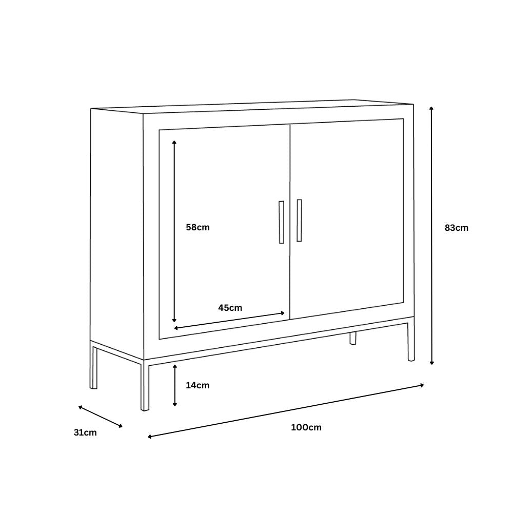 Brixton Black 2 Door Chest