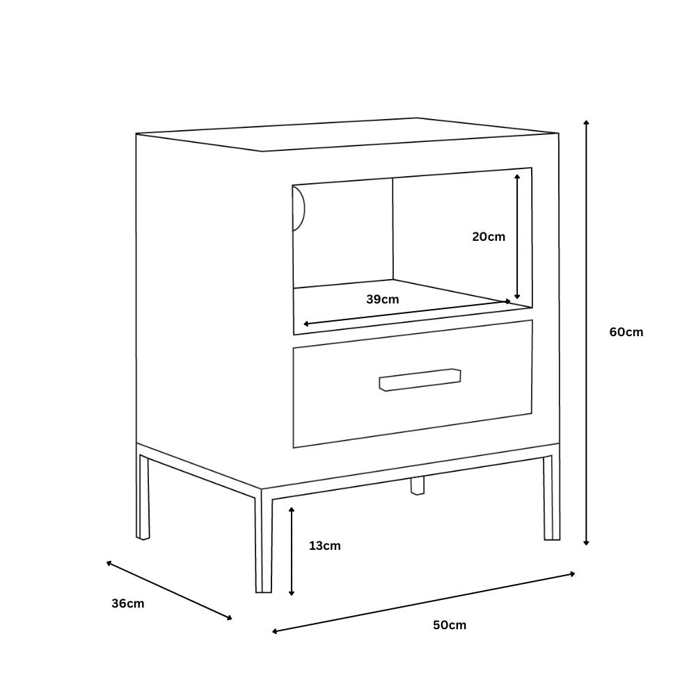 Brixton Black 1 Drawer End Table