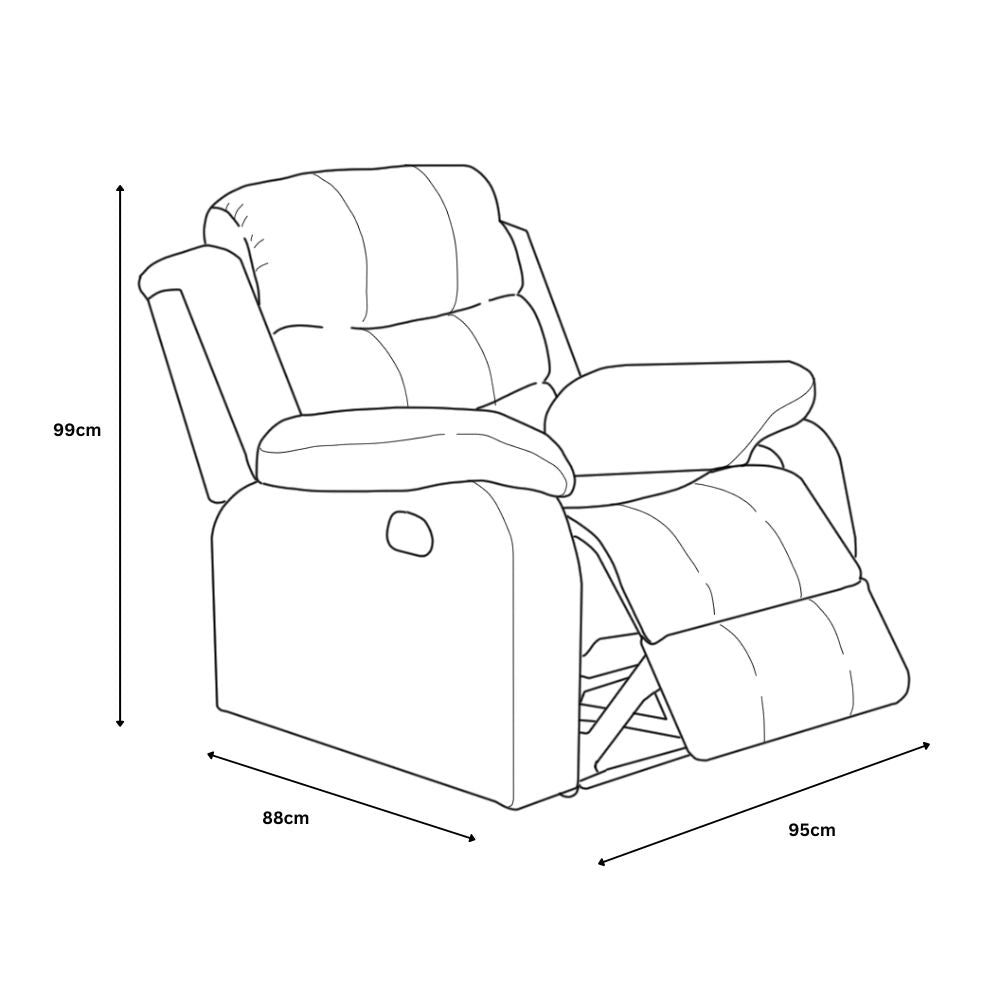 Brono Recliner Swivel Chair - Blue Haze