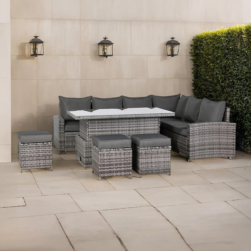 Henley 5pcs Corner Outdoor Dining Set-Grey