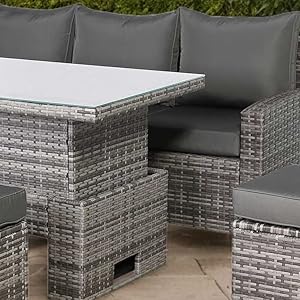 Henley 6pcs Corner Outdoor Dining Set-Grey
