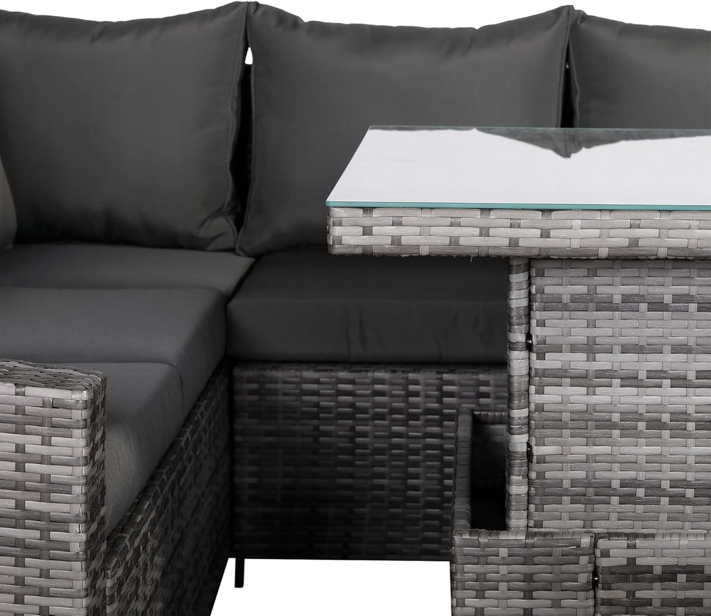 Henley 5pcs Corner Outdoor Dining Set-Grey