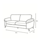 Camden 3 Seater in Cream