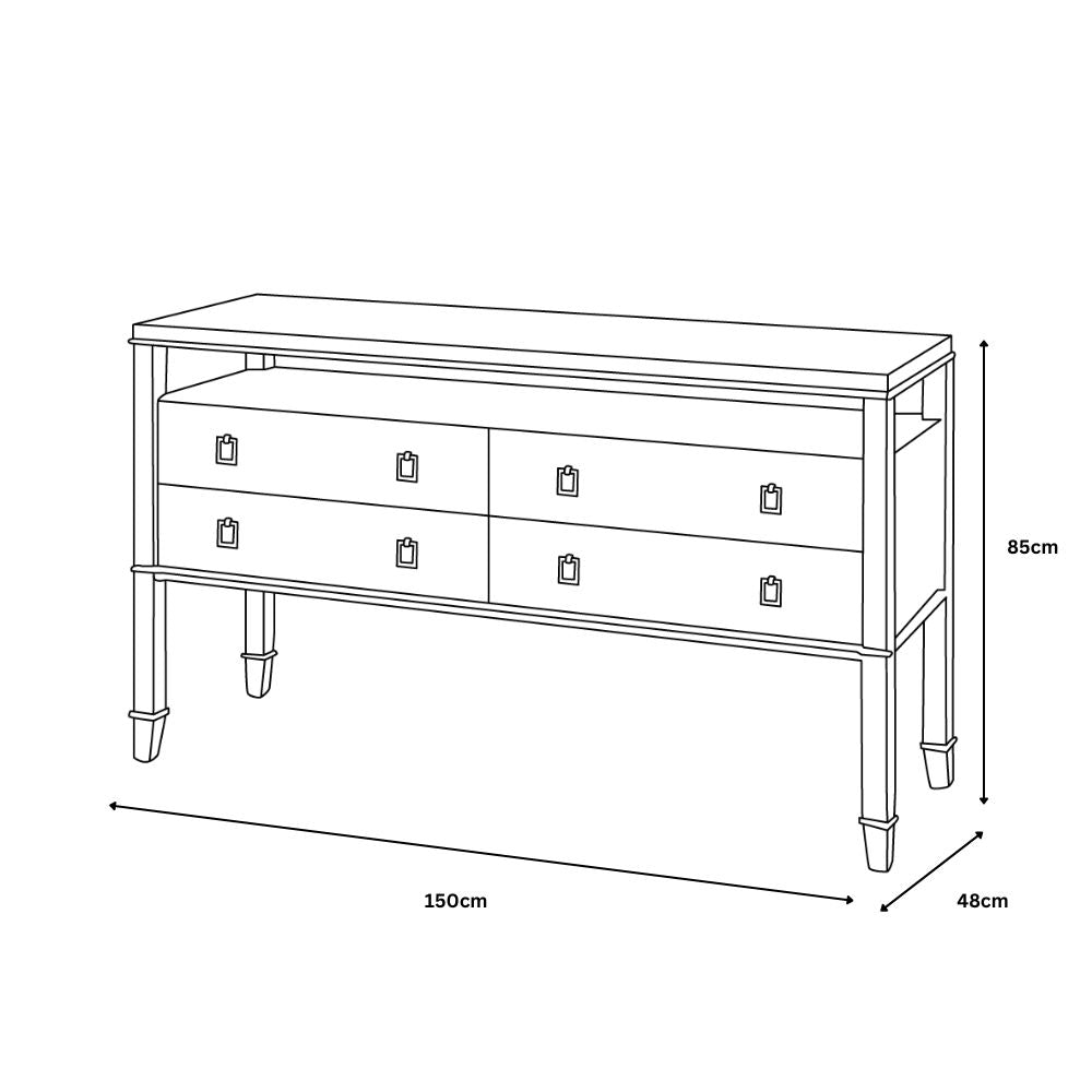 Carter Grey 4 Drawer Sideboard