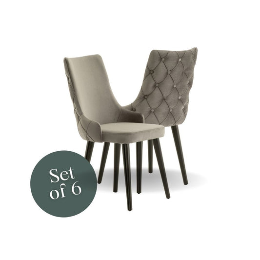 City Dining Chair - Grey Velvet (Set of 6)