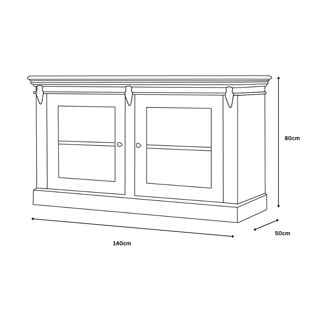 Cornwall 2 Door Antique White/ Oak Chest
