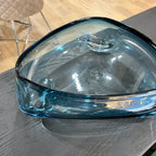 Abstract Glass Bowl Blue Lg