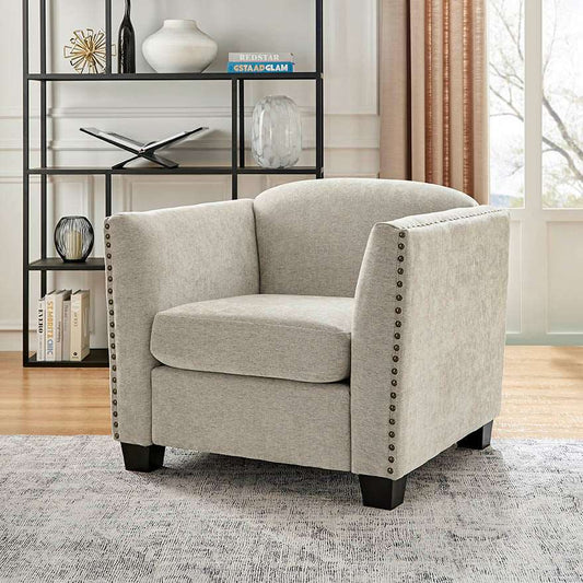 Dawson Studded Cream Armchair