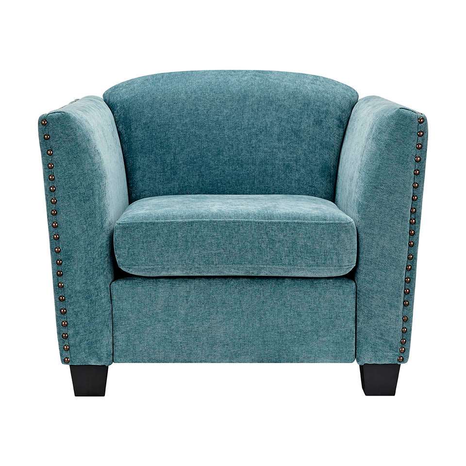 Dawson Studded Teal Armchair