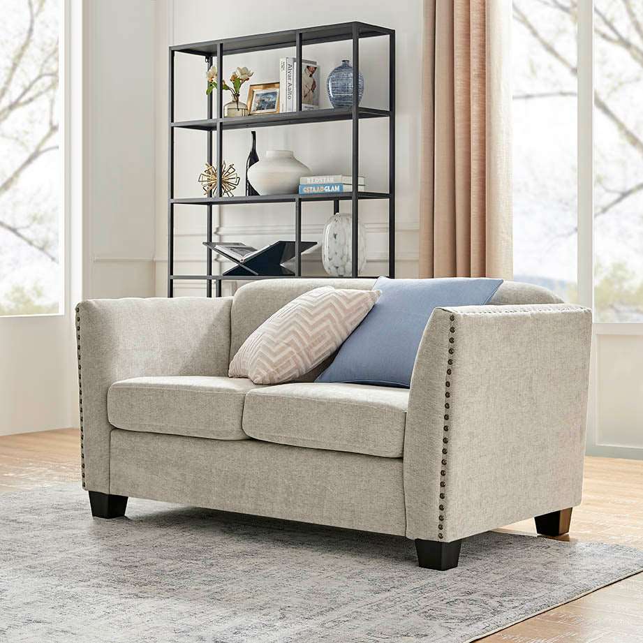 Dawson Studded 2 Seater Cream Sofa