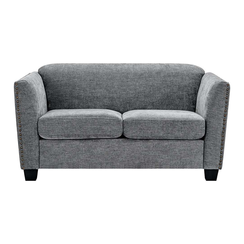 Dawson Studded 2 Seater Grey Sofa