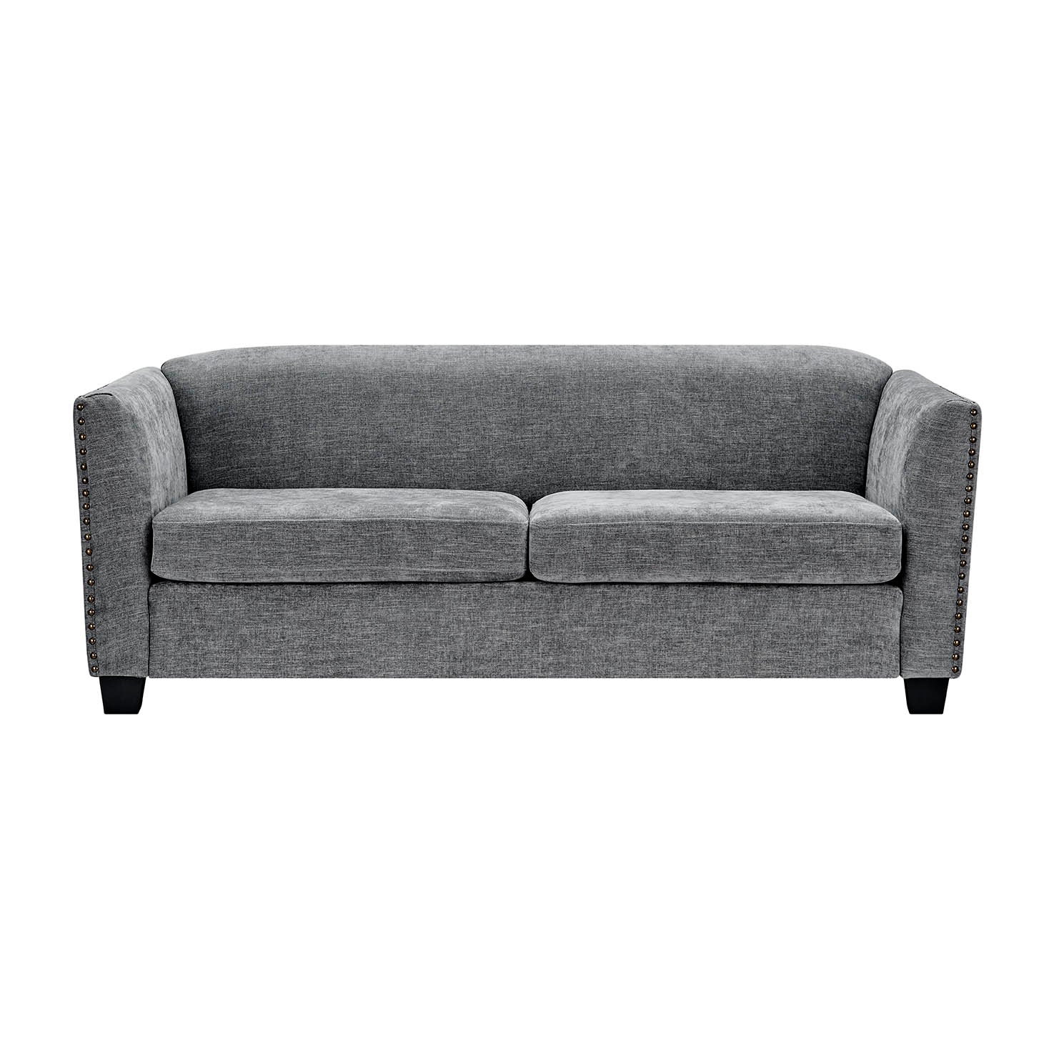 Dawson Studded 3 Seater Grey Sofa