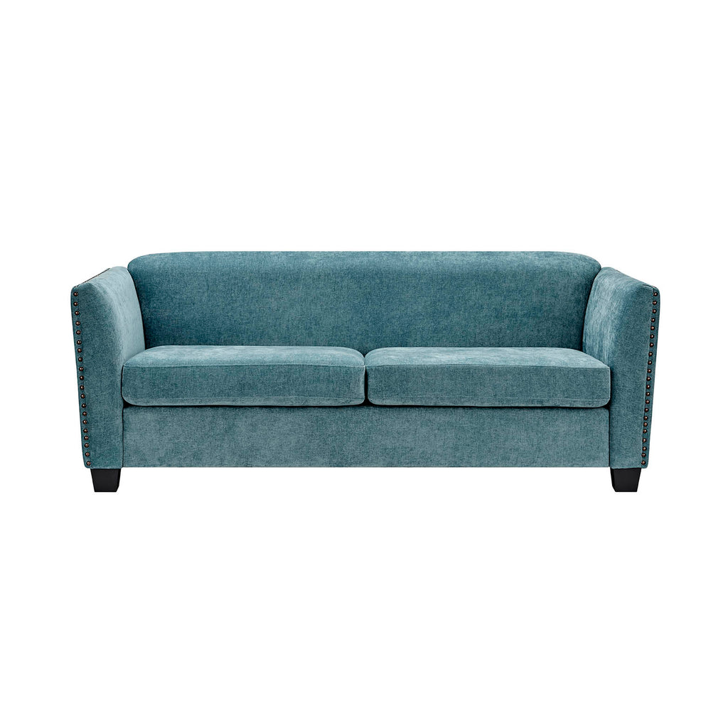 Dawson Studded 3 Seater Teal Sofa