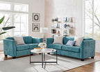 Dawson Studded 3 Seater Teal Sofa