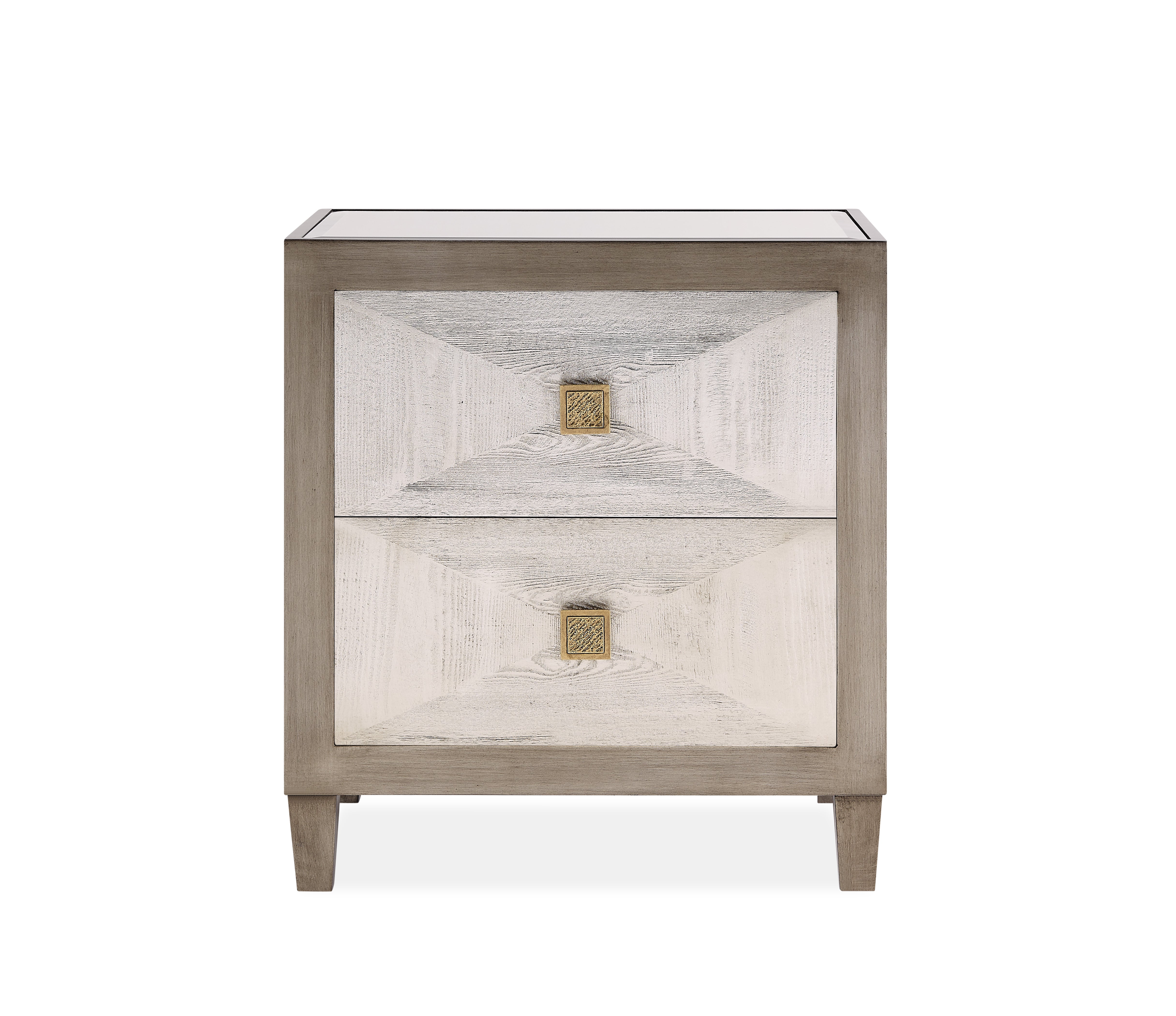 Nova 2 Drawer Silver Grey End Table