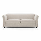 Dawson Studded 3 Seater Cream Sofa