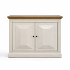 Devon 2 Door Chest - Rustic White /Oak Wash Top