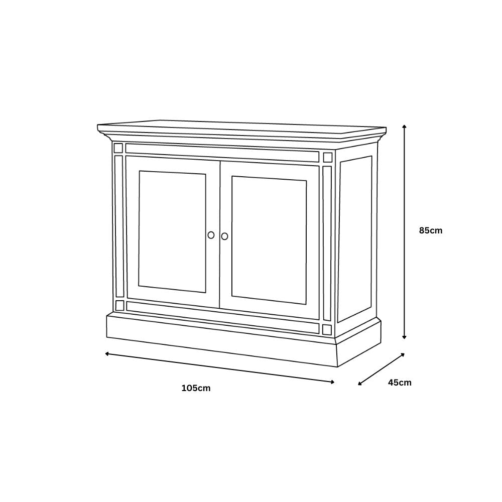 Devon 2 Door Chest - Rustic White /Oak Wash Top