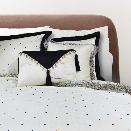 Black and White Polka Dot Bedding Pillow