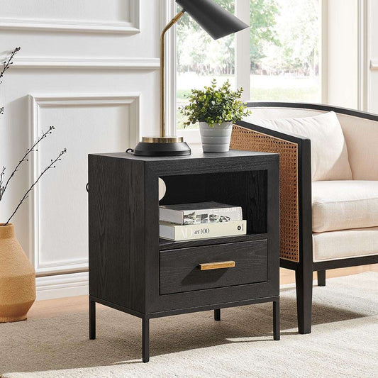 Brixton Black 1 Drawer End Table