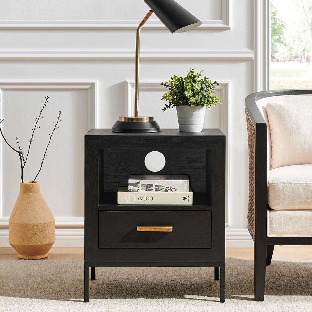 Brixton Black 1 Drawer End Table